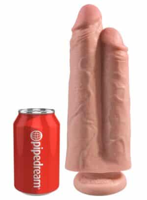 King Cock Dildo „9“ Two Cocks One Hole“ mit Saugfuß