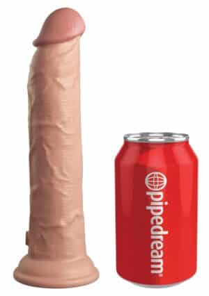 King Cock Elite Naturvibrator „9“ Vibrating + Dual Density Silicone Cock with Remote“