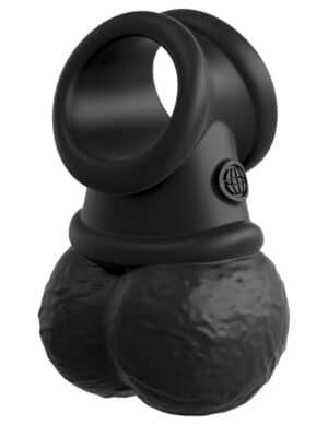 King Cock Elite Penisring „The Crown Jewels – Vibrating Swinging Balls“ mit schwingenden Vibro-Hoden (295 g)