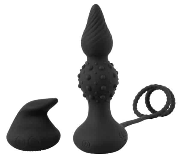 Rebel Penis-/Hodenring „RC Butt Plug with Cock & Ball Rings“ mit Vibro-Analplug