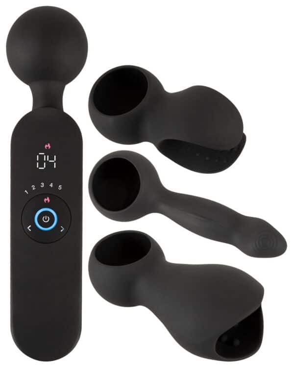 Couples Choice Massagestab „wand vibrator with 3 Attachments“ mit 3 Aufsätzen