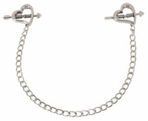 Bad Kitty Nippelklemmen „Heart shaped nipple clamps“ mit Kette