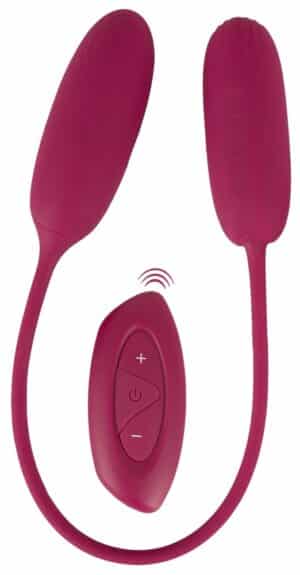 Sweet Smile Doppel-Vibrobullet „RC Shaking & Vibrating Love Egg Duo“ verbunden mit 31-cm-Silikonband