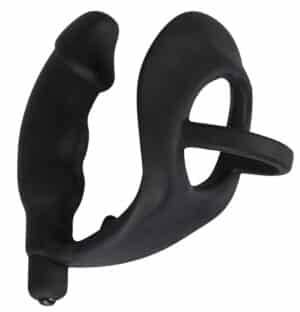 Black Velvets Penis-/Hodenring „Ring & Vibro Plug“ mit Vibro-Analplug