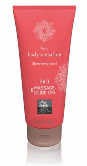 HOT Shiatsu Massage- und Gleitgel „2in1 Strawberry Scent“