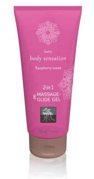 HOT Shiatsu Massage- und Gleitgel „2in1 Raspberry Scent“