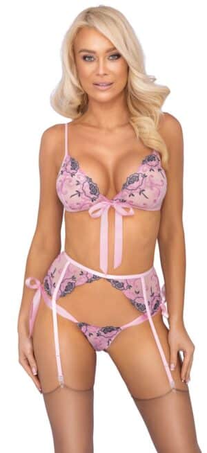 kissable 3-teiliges Straps-Set mit Satin-Bindeschleifen