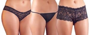 Cottelli LINGERIE 3-teiliges Set mit Panties ouvert