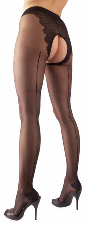 Cottelli LEGWEAR Straps-Strumpfhose mit Ziernaht und Hochferse