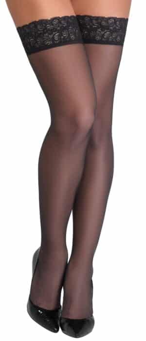 Cottelli LEGWEAR Halterlose Strümpfe mit 6-cm-Spitzenabschlusss