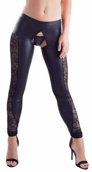 la finesse secteur Leggings ouvert mit Spitzeneinsätzen